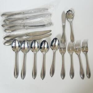 Oneida Arbor American Harmony Set‎ of 17 PCS Stainless Steel Flatware